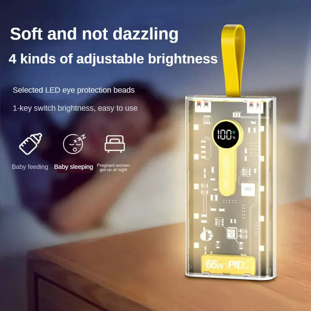 20000mah 66W Fast Charging PD Power bank with Night Light