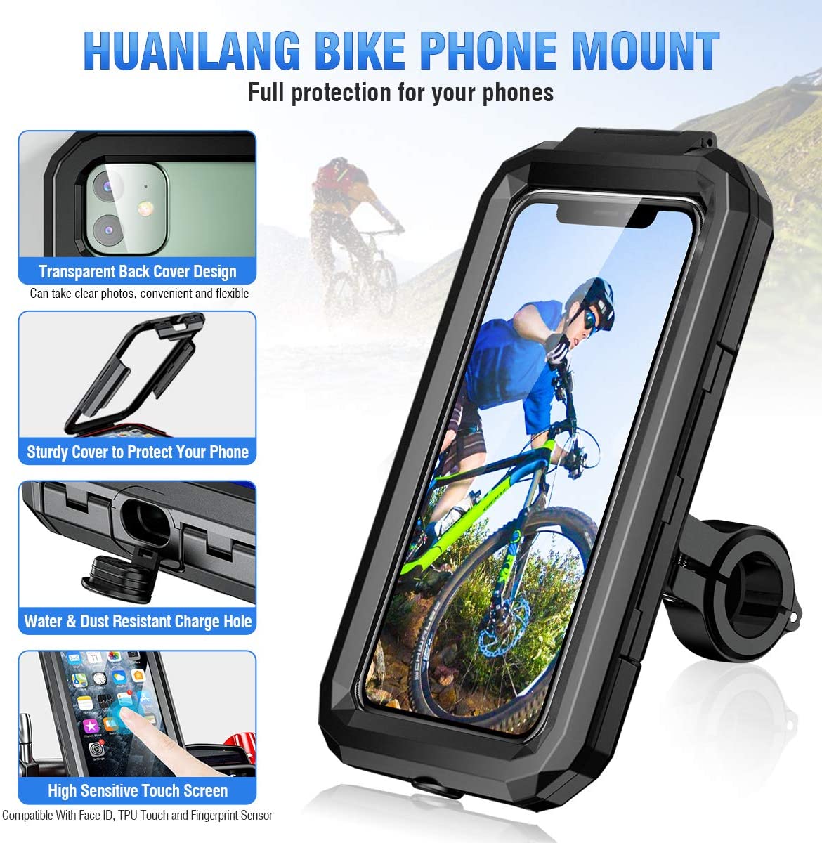 360° Bicycle Motor Bike Waterproof Phone Case Mount Holder