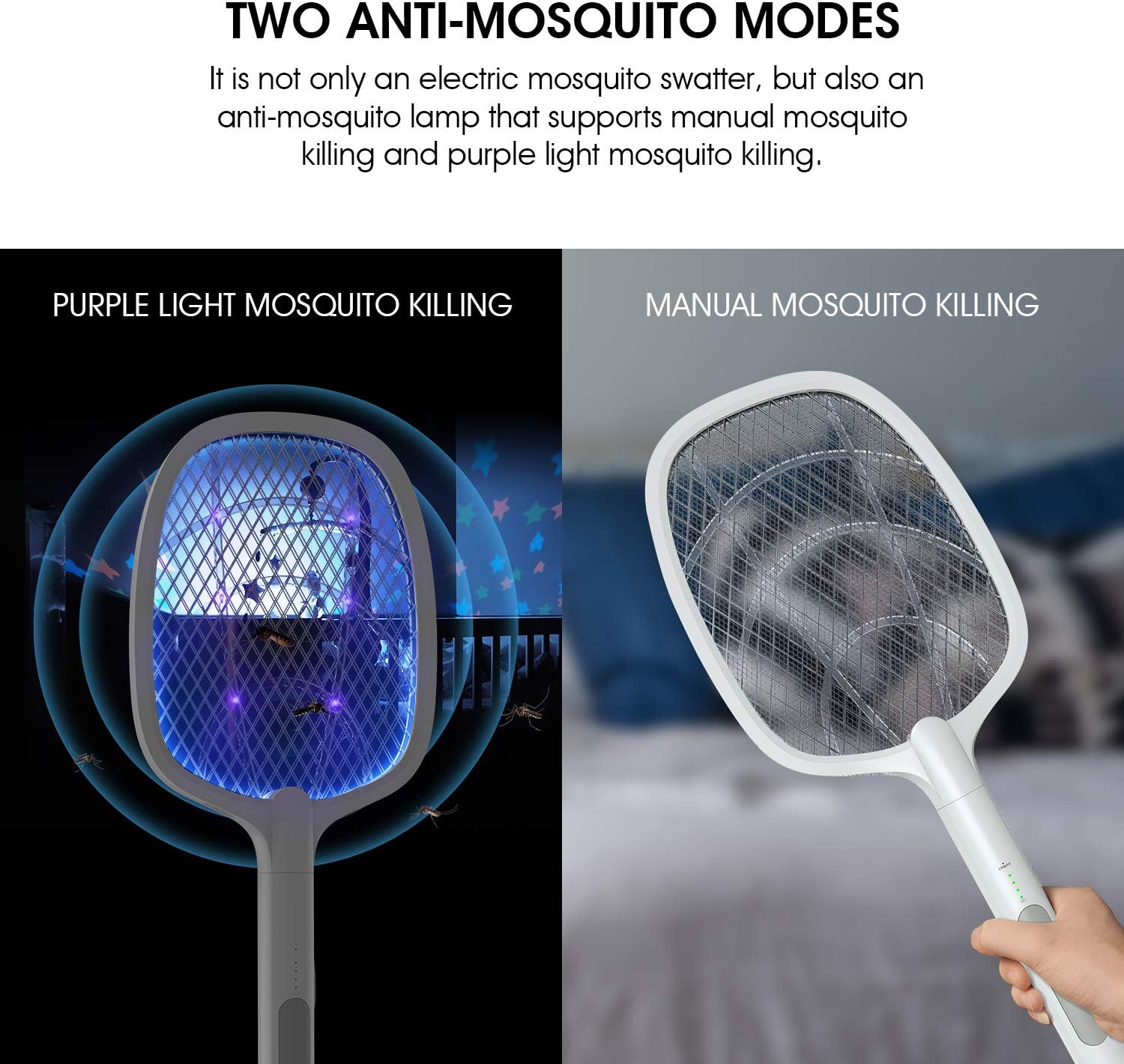 2 In 1 Electric Mosquito Killer With UV Light LED Lamp