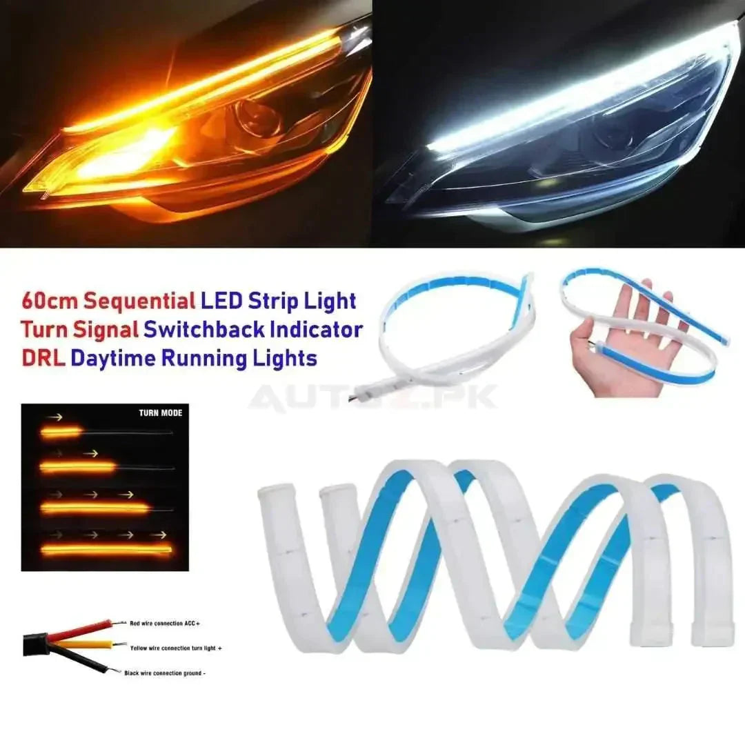 LED CAR DRL Daytime Running Light – Universal – 2PC – with Indicator Signals