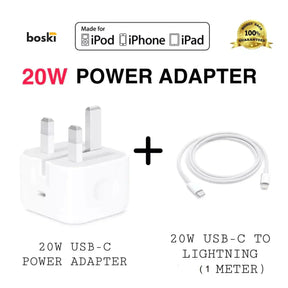 Pack of 2 :20w Original Adapter with 20w Lightning Cable