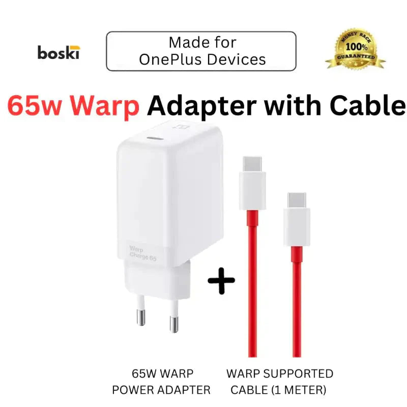 Pack of 2: 65w Warp Adapter with Supported Cable