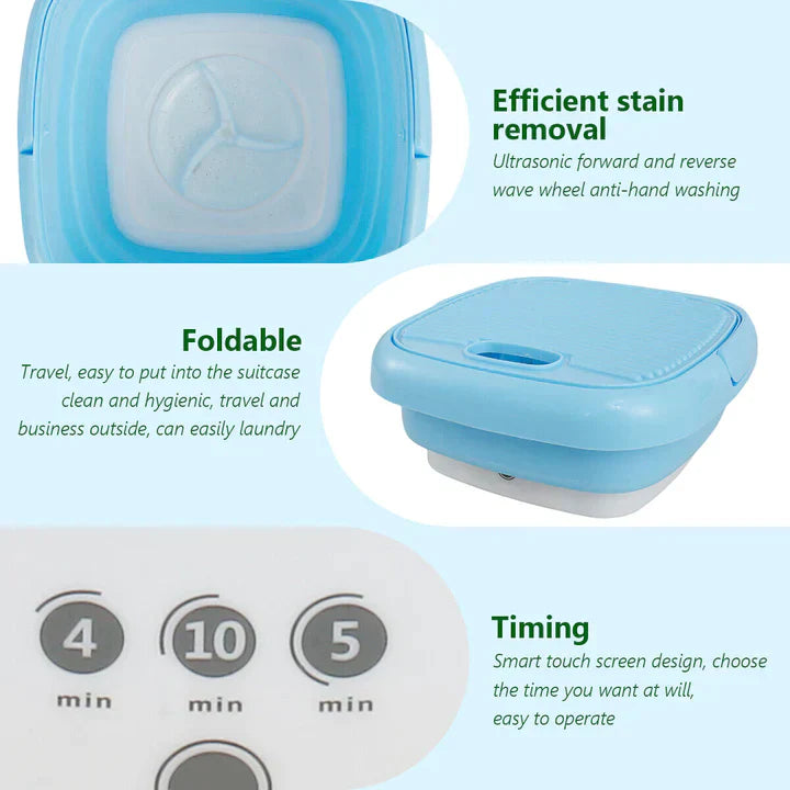 Techoye Portable Folding Washing Machine with Dryer