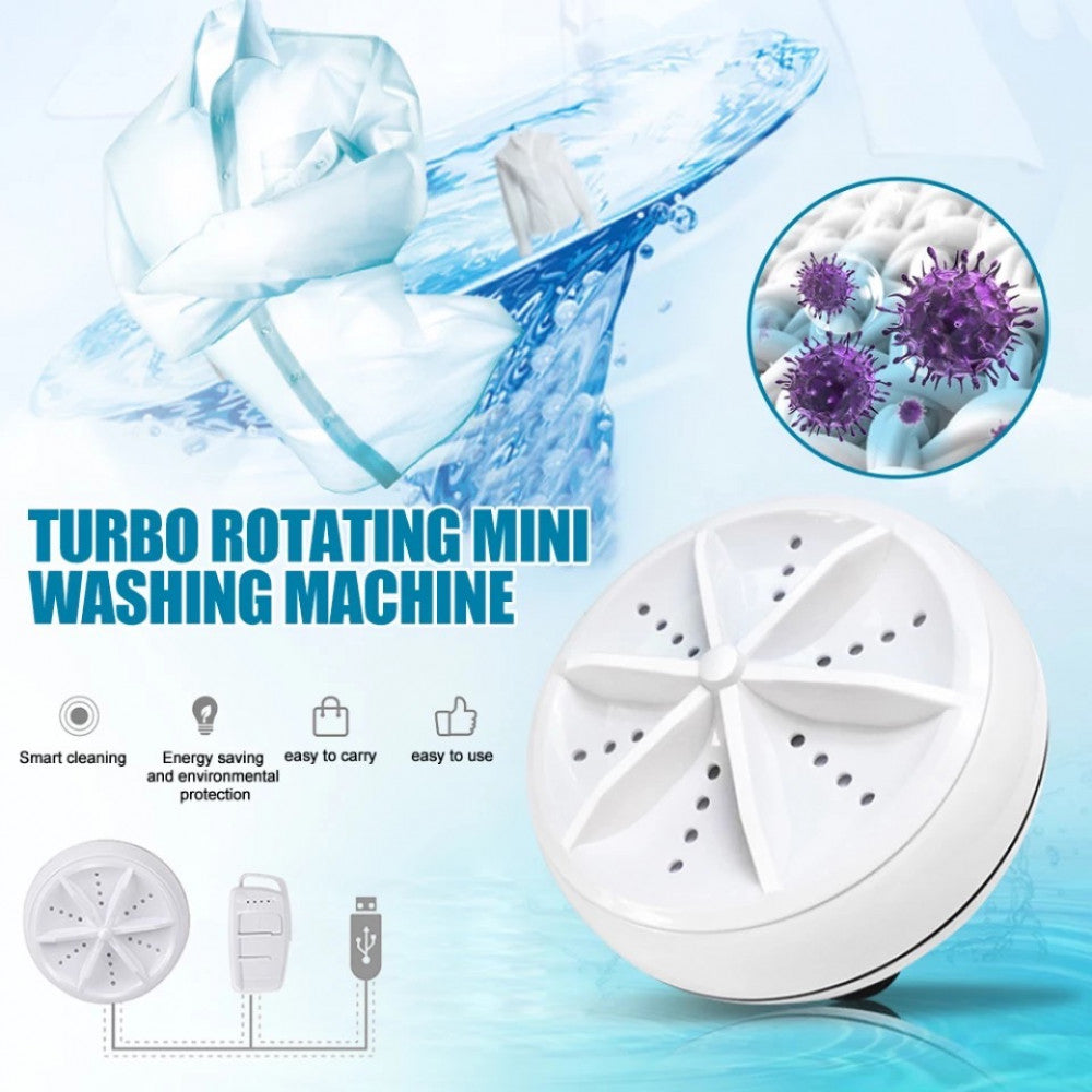 Techoye Portable USB Ultrasonic Turbine Laundry Washing Machine