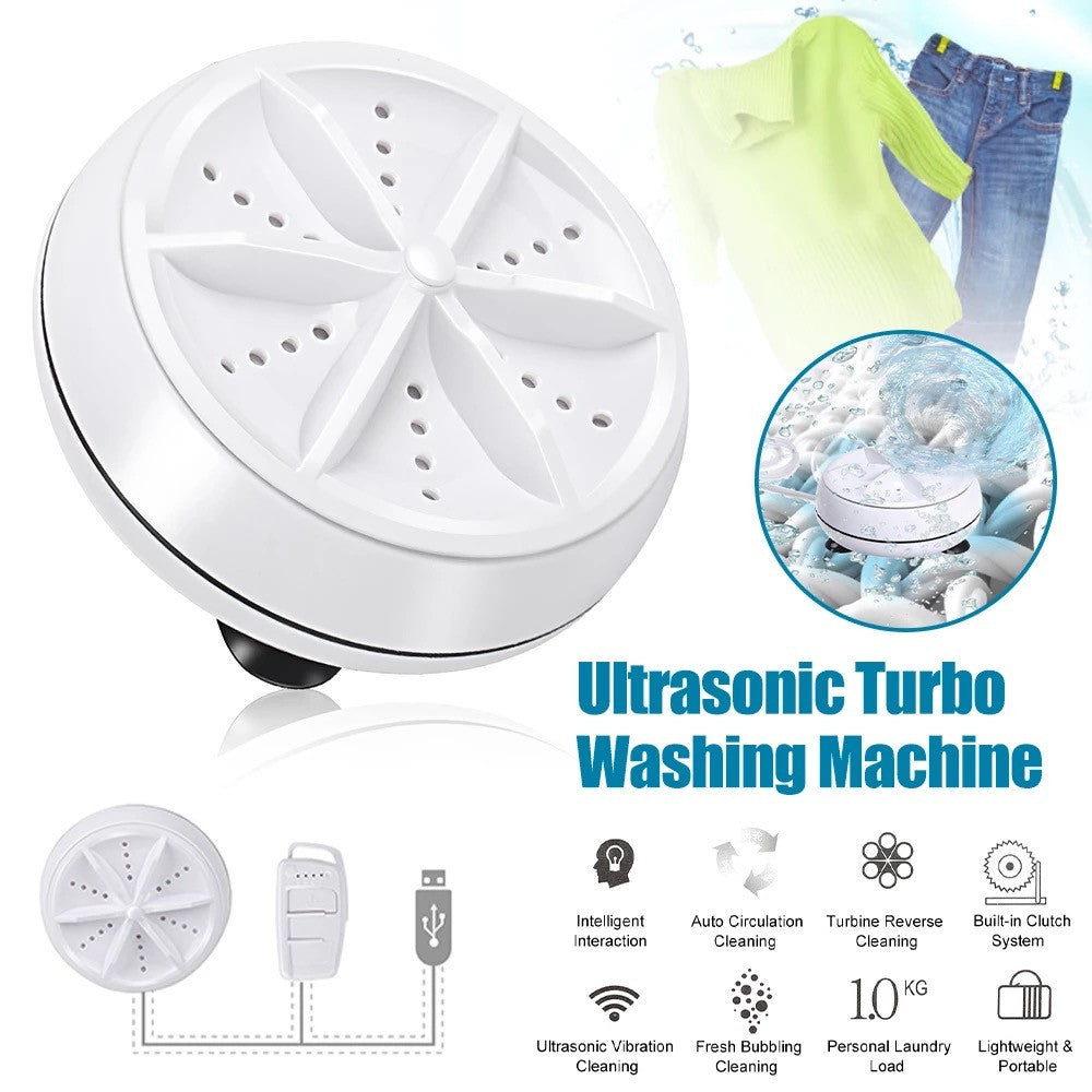 Techoye Portable USB Ultrasonic Turbine Laundry Washing Machine